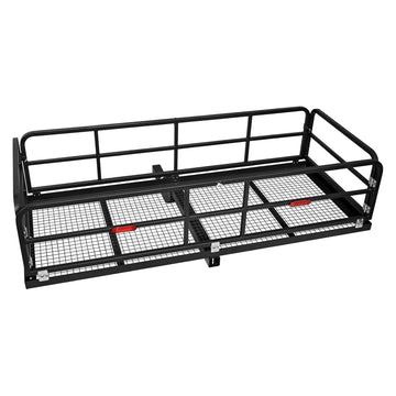 Garvee 750 Lbs Capacity Hitch-Mounted Cargo Basket, Foldable, Black, Fits 2" Receiver for SUV, Truck, RV, Trailer, Pickup