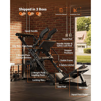 Garvee Leg Press Machines for Home Gym, Professional Hack Squat Machine, Weight Storage Posts, Black, Fits 1" & 2" Plates