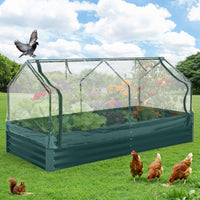 Garvee Galvanized Raised Garden Bed Kit with Cover Heavy-Duty Modular Metal Planter for Vegetables, Reinforced Panels, Optimal Drainage, Durable Steel