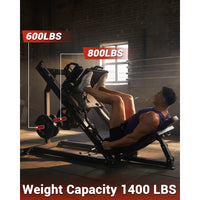 Garvee Leg Press Hack Squat Machine 2 in 1 Combo for Home Gym, Solid Steel, Adjustable Angles, Black