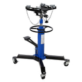 Garvee Transmission Jack 1/2 T 1100 LBS Hydraulic Telescopic With Foot Pedal 360° Swivel Wheel Blue - Blue