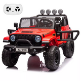 Garvee Ride - P Series: 24V 7AH Kids Ride on Truck Car 2 Seater Electric Vehicles for Toddles 2WD/4WD Switchable Battery Powered Cars with Remote Control, 4-Wheeler Suspension, LED Lights, MP3, Back Storage - Red - Red