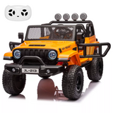 Garvee 24V 7AH Kids Ride on Truck Car 2 Seater Electric Vehicles for Toddles 2WD/4WD Switchable Battery Powered Cars with Remote Control, 4-Wheeler Suspension, LED Lights, MP3, Back Storage - Orange - Orange