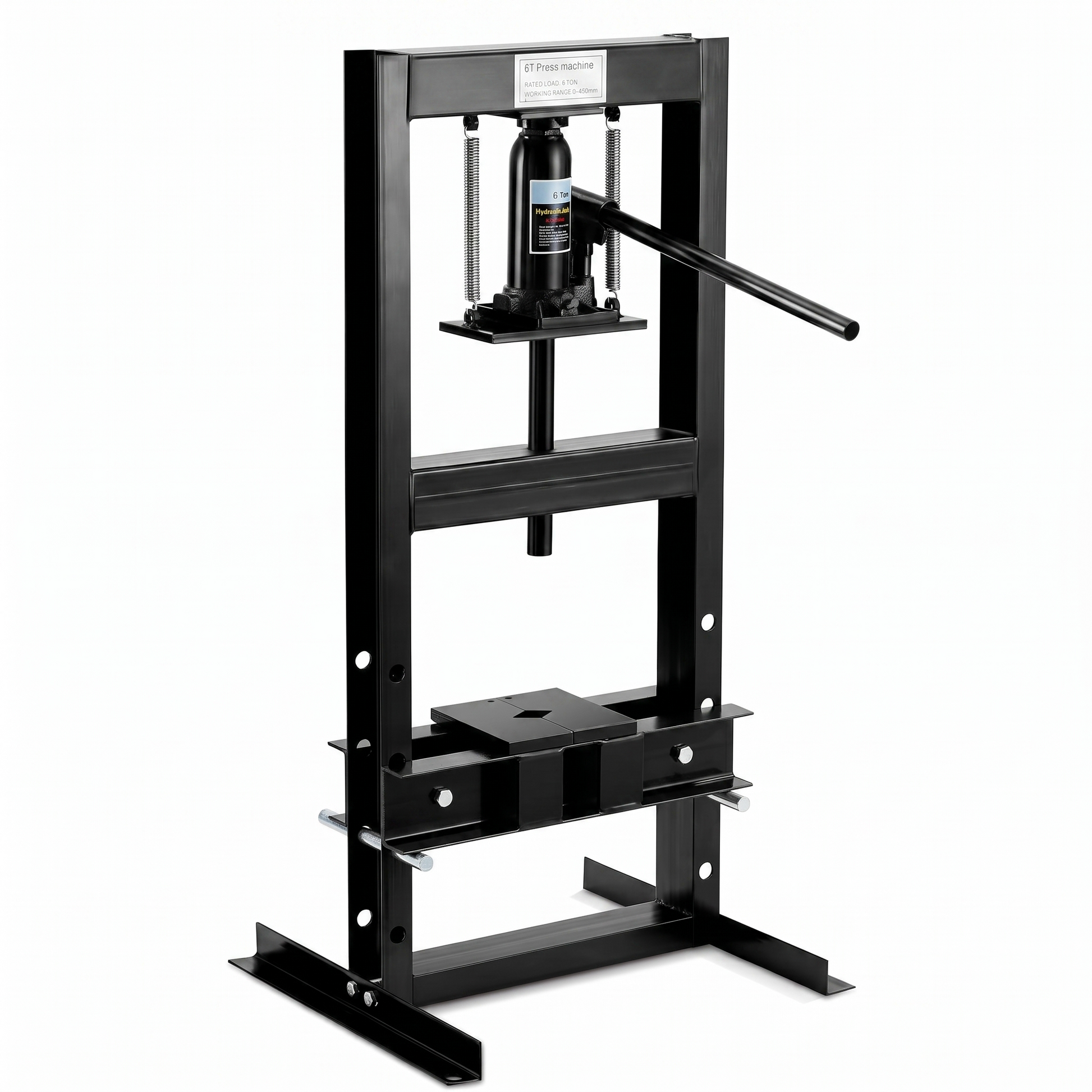 Garvee 6 Ton Hydraulic Press Heavy Duty H-Frame Floor Shop Press with Adjustable Workbench & 2 Press Plates for Metal Bending, Straightening, Automotive Repair, Black