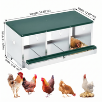 Garvee Boîtes de Nidification pour Poules en Métal à Un Niveau, 3 Compartiments, Pondoir avec Grands Trous d'Aération 12x11 Pouces en Acier Galvanisé