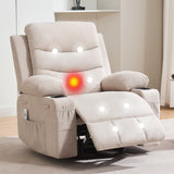 Garvee Power Lift Recliner Chair, Oversize Electric Recliners for Elderly with Heat and Massage, Stand Assist with Cup Holders, Side Pocket, Single Sofa Seat for Living Room, Beige - Linen | Beige