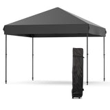 Garvee 10'x10' Pop-Up Canopy Tent - Easy One-Person Setup Portable Shelter with 4 Stakes, 4 Ropes & 4 Sandbags for Patio & Outdoor Activities, Black - Black