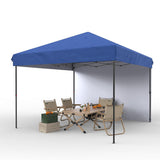 Garvee 10'x10' Pop-Up Canopy Tent - Portable Instant Gazebo with 1 Removable Sidewall, 4 Stakes & Ropes for Outdoor Events, Patio, Party, Camping, Blue - Blue