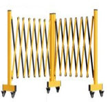 Garvee Metal Expandable Barricade, 9 Ft Folding Security Gate, Rotatable & Portable Expandable Barricade Gate Outdoor, Industrial Expandable Barricade Gate with Casters, Yellow&Black - Yellow