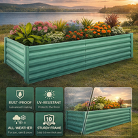 Garvee Jardinière surélevée galvanisée 8x4x2ft, bac de culture profond pour légumes, fleurs, herbes - Grand kit de jardinage surélevé en métal pour extérieur, vert