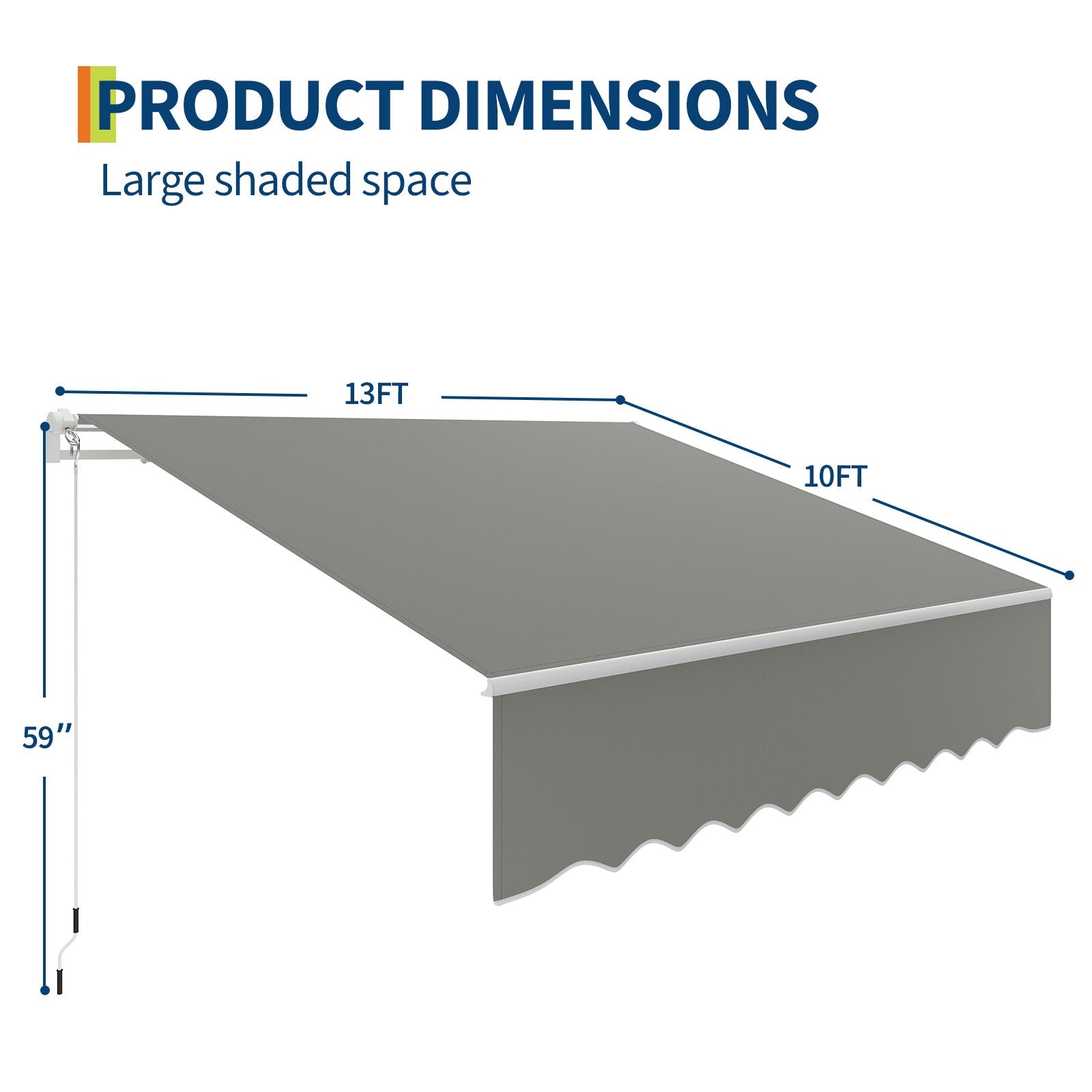 13' x 10' retractable awning dimensions