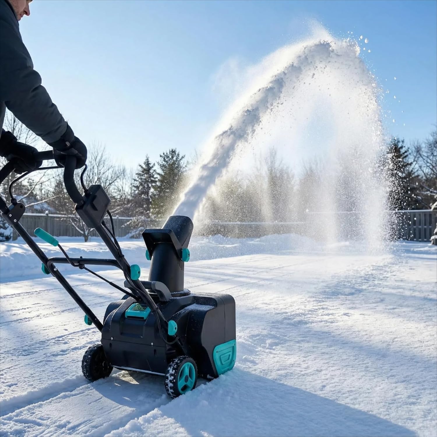Garvee 20" Corded Electric Snow Blower – 15 Amp Powerful Snow Thrower for Driveways, Sidewalks & Patios, Fast Snow Clearing Machine