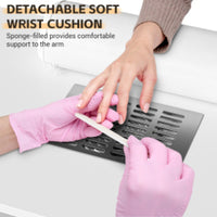 Table de manucure Garvee blanche avec collecteur de particules électriques – 4 tiroirs, placard latéral, roues verrouillables et repose-poignet, bureau à ongles portable pour salon ou mobilier de rangement à domicile, blanc, standard américain