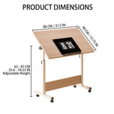 Garvee Small Standing Desk Adjustable Height Foldable Mobile Computer Table Nordic Maple for Home Offices Small Spaces - White Maple