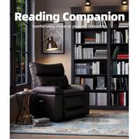 Garvee Oversized Wide Massage Recliner Chair, PU Leather Large Manual Recliner for Adults, Ultimate Comfort Lazy Boy with 1.5X Sponge Filling and Easy Recline Mechanism for Relaxation, Coffee
