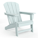 Garvee Outdoor Adirondack Chairs HDPE Plastic Weather-Resistant Fire Pit Chair Wide Armrests Slatted Back Heavy-Duty Light Blue Patio Deck Lawn - Light Blue
