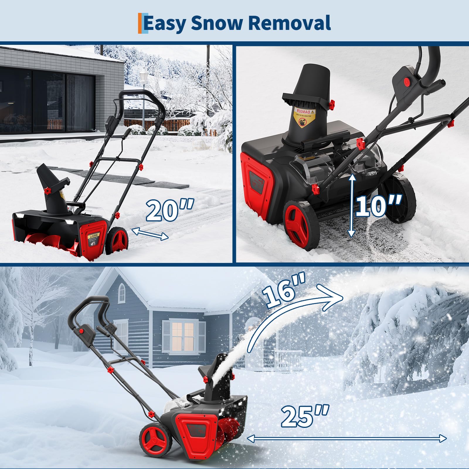 20-inch clearing width and up to 10-inch snow depth