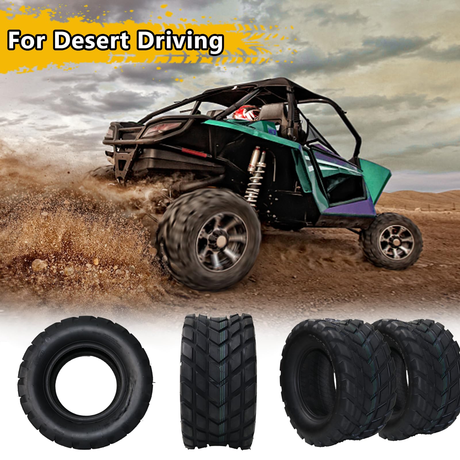 ATV and UTV tires used for desert and loose terrain driving