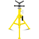 Garvee V Head Pipe Jack Stand 2500LB Load Capacity Foldable Carbon Steel Adjustable 28-52" Height Triangular Base for Metalwork - Yellow