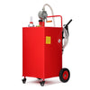 Garvee 35 Gallon Fuel Caddy with Manual Transfer Pump, 4-Wheel Durable Design, Stainless Steel, Anti-Static, Portable for Cars & Outdoor Use