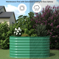 Garvee 4' X 2' X 2' Oval Galvanized Raised Garden Bed, Outdoor Metal Planter Box for Flowers, Vegetables & Herbs, Green