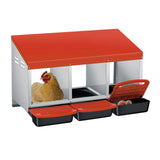 Garvee 3-Compartment Roll Away Chicken Nesting Box – Heavy Duty Metal – Removable Trays – Easy Egg Collection & Cleaning – Wall Mountable – Orange – Three Grids - Orange