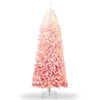Garvee 6ft Pink Gradient Christmas Tree, Pre Lit Fake Christmas Tree with 100 Dual Color LED Lights & 320 Branch Tips, Snow Flocked Xmas  Tree Decoration for Home & Office