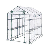 Garvee Heavy Duty Walk-In Greenhouse Kit for Backyard & Indoor Use – PE Cover – 8 Shelves – Mesh Side Windows – Portable & Weatherproof – Transparent Color - Transparent