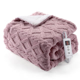 Garvee Heated Throw Blanket - Thick Tufted Sherpa Electric Blanket Throw with 10 Heating Levels & 10 Time Settings, ETL Certified Machine Washable Fast Heating Blanket, 50"×60", Dusty Pink - Dusty Pink