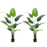 Garvee Bird of Paradise Artificial Plants 5 Ft Faux Trees Lush Green Leaves Easy Maintenance Flame Retardant Material Indoor Outdoor Decor 2 Pack - Nature