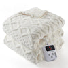 Garvee Electric Blanket Twin Size, Thick Tufted Sherpa Heated Blanket with 10 Heating Levels and 10 Time Settings, ETL Certified Machine Washable Fast Heating Blanket Throw, 62"×84", Off White