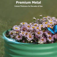 Garvee 4' X 2' X 2' Oval Galvanized Raised Garden Bed, Outdoor Metal Planter Box for Flowers, Vegetables & Herbs, Green