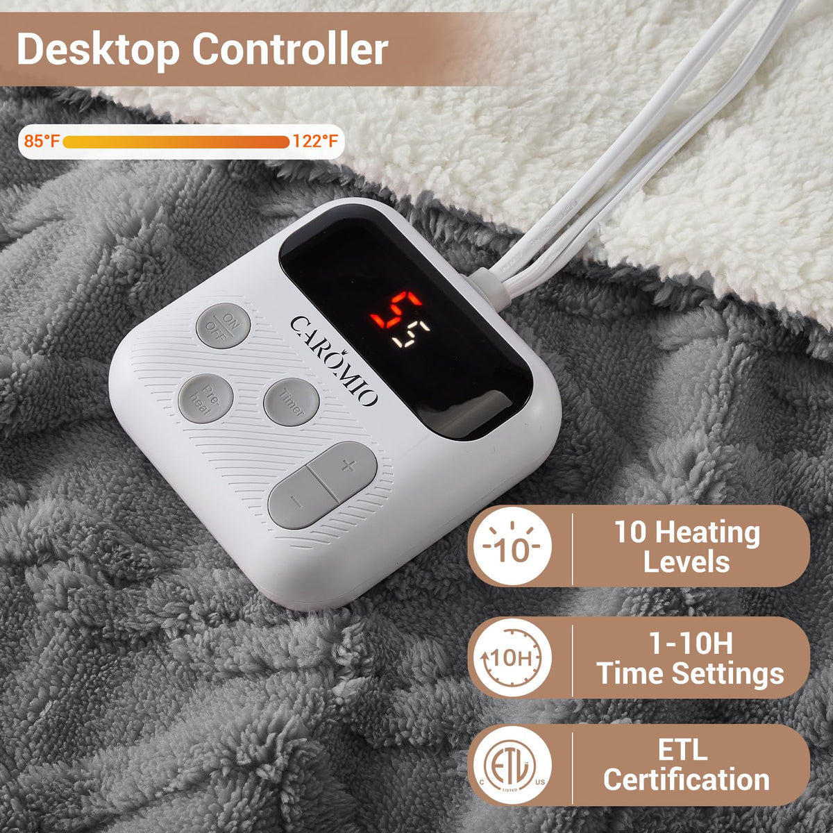 LCD controller with heat and timer adjustments