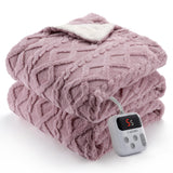 Garvee Electric Blanket Twin Size, Thick Tufted Sherpa Heated Blanket with 6 Heating Levels, 8 Time Settings, UL Certified, Machine Washable, Fast Heating, 62"×84", Dusty Pink - Dusty Pink