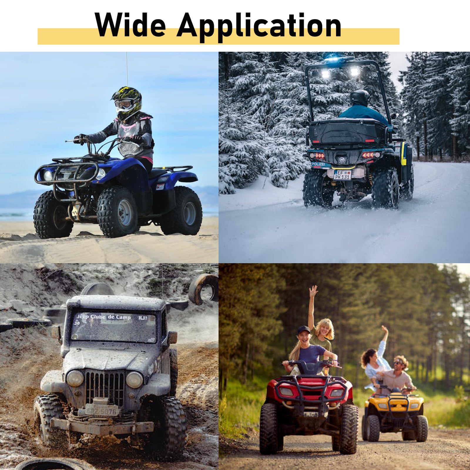 ATV and UTV tire applications across multiple outdoor environments