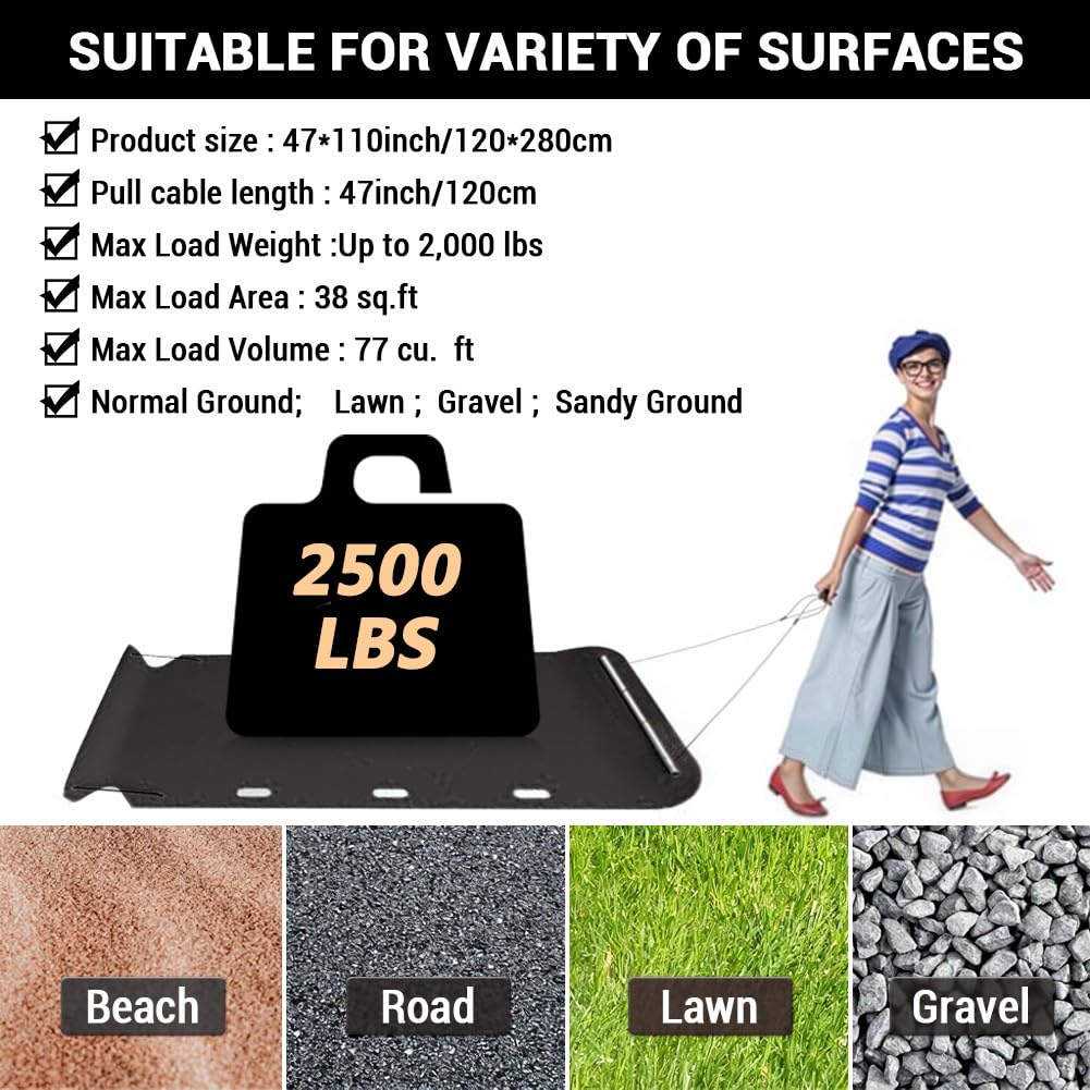 Garvee yard drag sled suitable for different surfaces