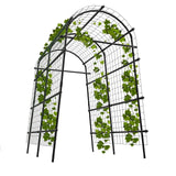 Garvee Garden Arch Trellis 7.5FT Extra Tall Stainless Steel Polyethylene-Coated Sturdy Netting Adjustable Width Outdoor Wedding Party Decor - Black