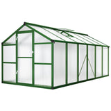 Garvee 8x12 FT Aluminum Greenhouse with Polycarbonate Panels, Roof Vent, Walk-in Design, Heavy Duty Frame, UV Protection, Backyard & Patio Use - Green