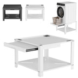 Garvee 29" Wide Laundry Pedestal for Washer and Dryer with Pullout-Shelf, Universal Fit, Anti-Vibration, 800 lbs Capacity, White - White