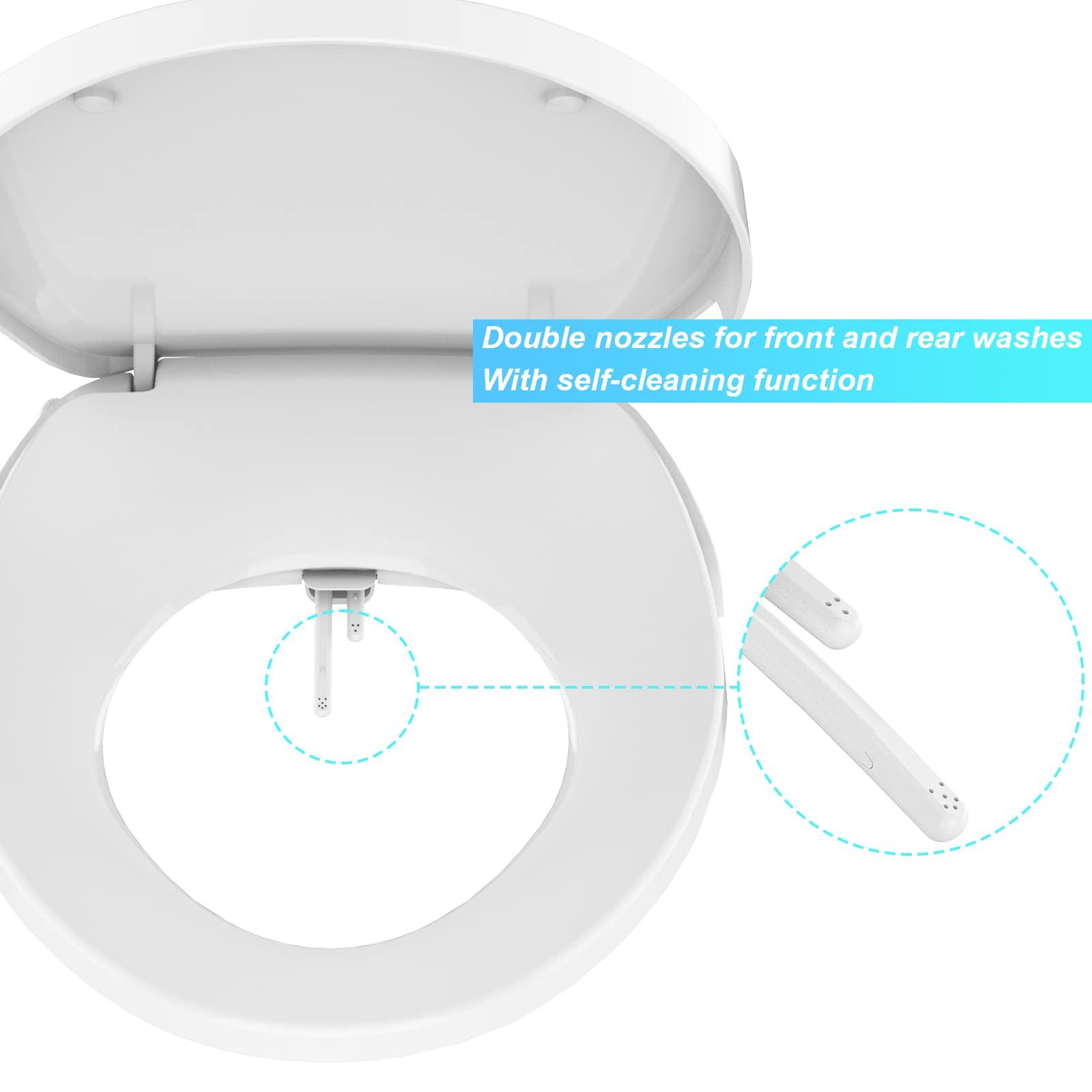 Dual self-cleaning nozzles for front and rear wash