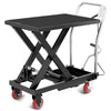 Garvee Hydraulic Lift Table Cart 500lbs Capacity 28.5" Height Steel Non-Slip Pads Swivel Wheels Workshop Material Handling