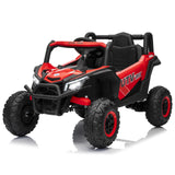 Garvee 12V UTV Buggy Electric Ride-on Car for Kids with 4WD/2WD Switch, 4 Shock Absorbers, EVA Tires, Lockable Doors, Parental Remote Control, Outdoor Adventure - Red
