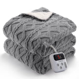 Garvee Electric Blanket Full Size Sherpa Heated Blanket with 10 Heat Levels & Timer, Thick Tufted Sherpa, ETL Certified, Machine Washable, Grey, Cozy Home Use - Grey