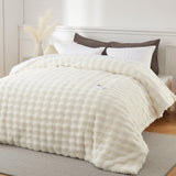 Garvee Heated Comforter Blanket King Size with Wireless Controller, Fluffy Faux Fur Electric Comforter, 6 Heat Levels & 10H Auto-Off, Soft Luxury Warm Fuzzy Bedding for Bedroom Living Room, Beige - Beige