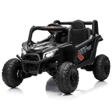 Garvee Ride - P Series: 12V UTV Buggy Electric Ride-on Car for Kids with 4WD/2WD Switch, LED Lights, EVA Tires, Parental Remote Control, Off-Road Fun - Black