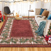 Garvee Christmas Rug 9x12 Washable Area Rug Red Plaid Rug Xmas Decor Tartan Non Slip Living Room Rug Soft Large Throw Rugs for Bedroom Low Pile Stain Resistant Carpet for Nursery Border|Red 9'x12'