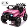 Garvee 12VElectric Ride on Truck Car For Kids Age 3+, Remote Control, Twin 25W Motors 3.1MPH Max Speed, Bluetooth USB Music Player, 4 Wheels Suspension LED Lights Safety Belt, Gift for Boy & Girl - Pink