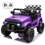 Garvee Ride - P Series: 12VElectric Ride on Truck Car For Kids Age 3+, Remote Control, Twin 25W Motors 3.1MPH Max Speed, Bluetooth USB Music Player, 4 Wheels Suspension LED Lights Safety Belt, Gift for Boy & Girl - Purple - Purple
