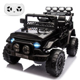 Garvee Ride - P Series: 12VElectric Ride on Truck Car For Kids Age 3+, Remote Control, Twin 25W Motors 3.1MPH Max Speed, Bluetooth USB Music Player, 4 Wheels Suspension LED Lights Safety Belt, Gift for Boy & Girl -Black - Black