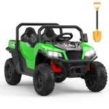 Garvee 24V Ride On Dump Truck for Big Kids, 4x4 Electric Car with Remote Control, Shovel, Bluetooth & Music, 24v Ride On Toys, Truck Car, Kids Electric Ride - Green